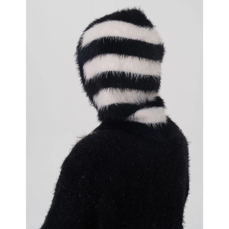 Women's Casual Stripe Eaveless Wool Cap