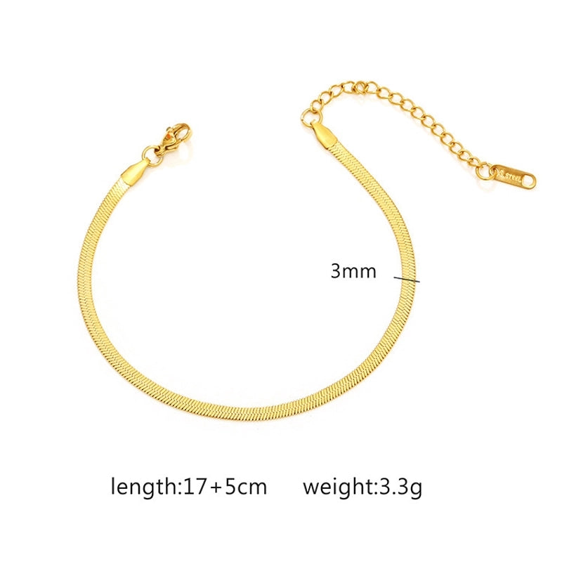 Basic Minimalist Geometric 304 Stainless Steel Bracelets In Bulk