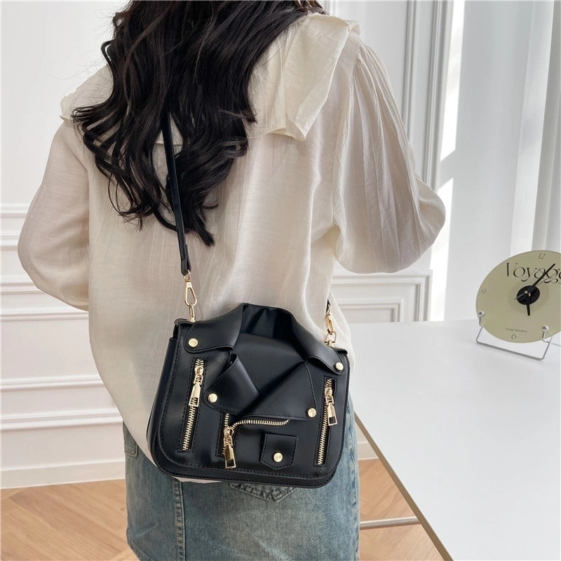 Women's Small Pu Leather Solid Color Basic Square Lock Clasp Crossbody Bag
