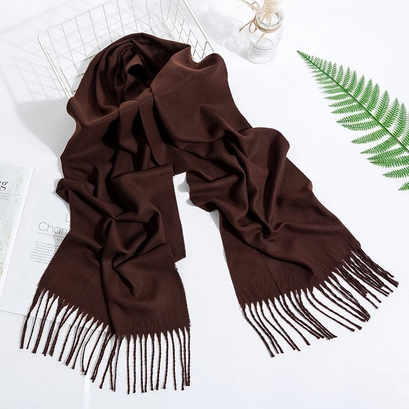 Adult Scarves Autumn And Winter New Tide Fashion Fashion Pure Color Scarf Men's Warm Cashmere Scarf