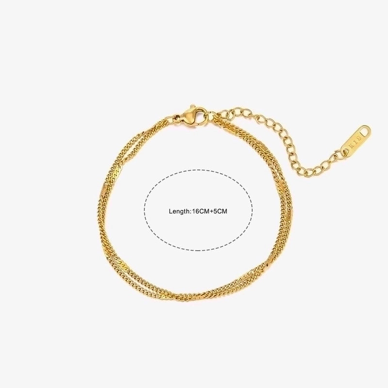 Minimalist Geometric Solid Color Stainless Steel Plating Chain Bracelets
