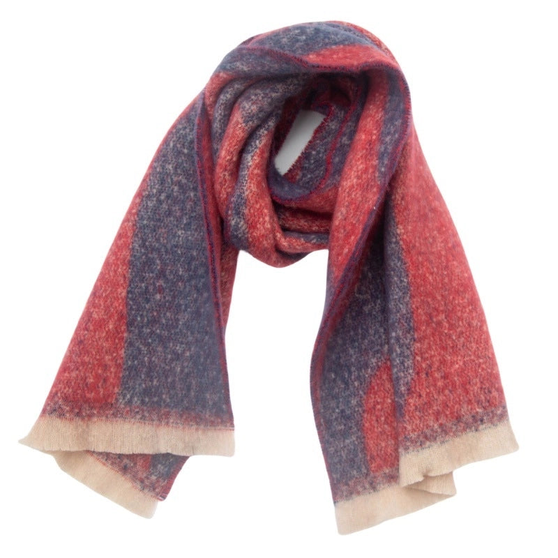 Unisex Casual Minimalist Color Block Stripe Polyester Scarf