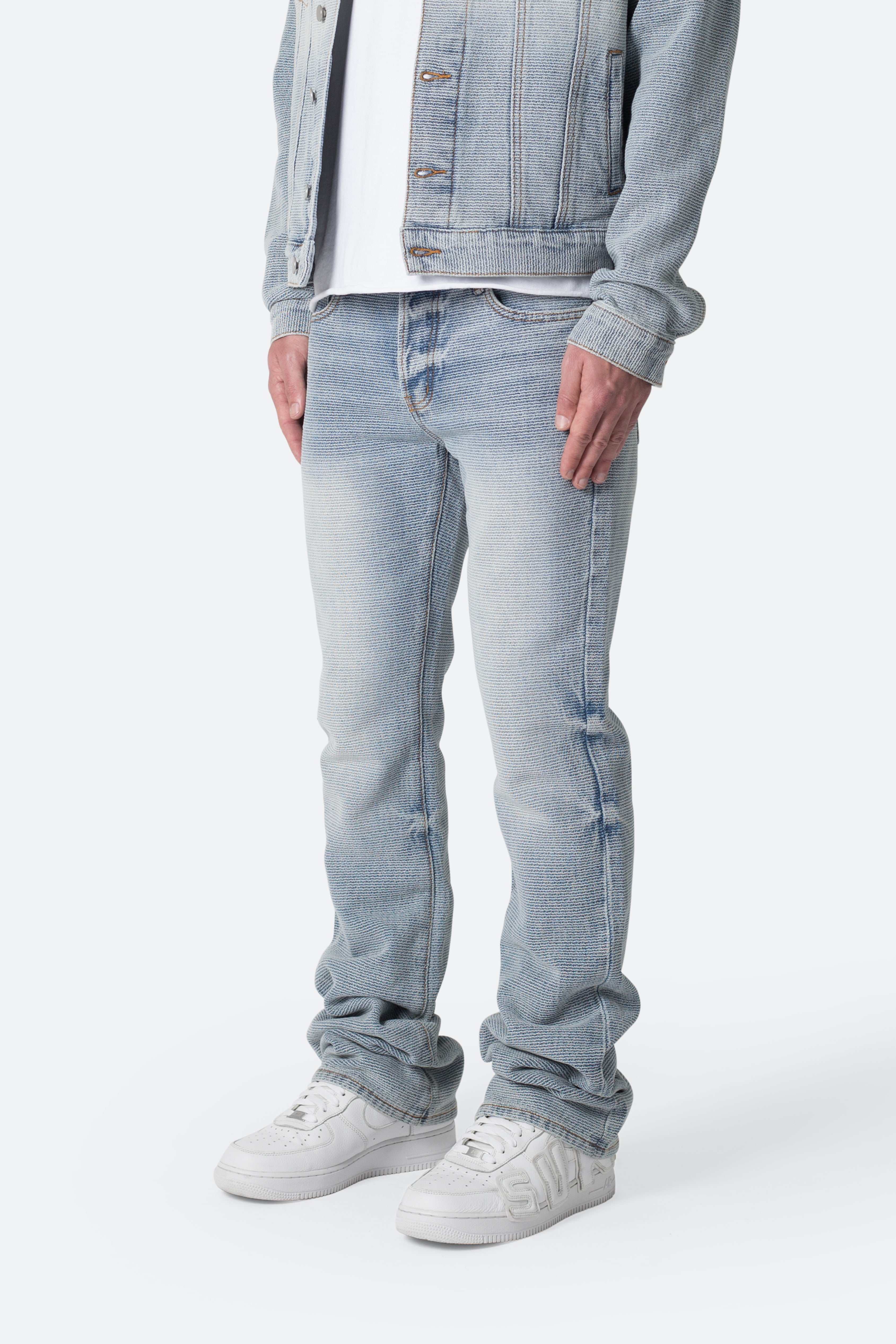 B575 Western Crosshatch Flare Denim - Blue