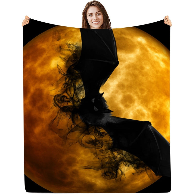 Halloween Casual Flower Bat Skull Polyester Blanket Couch & Sofa Decor