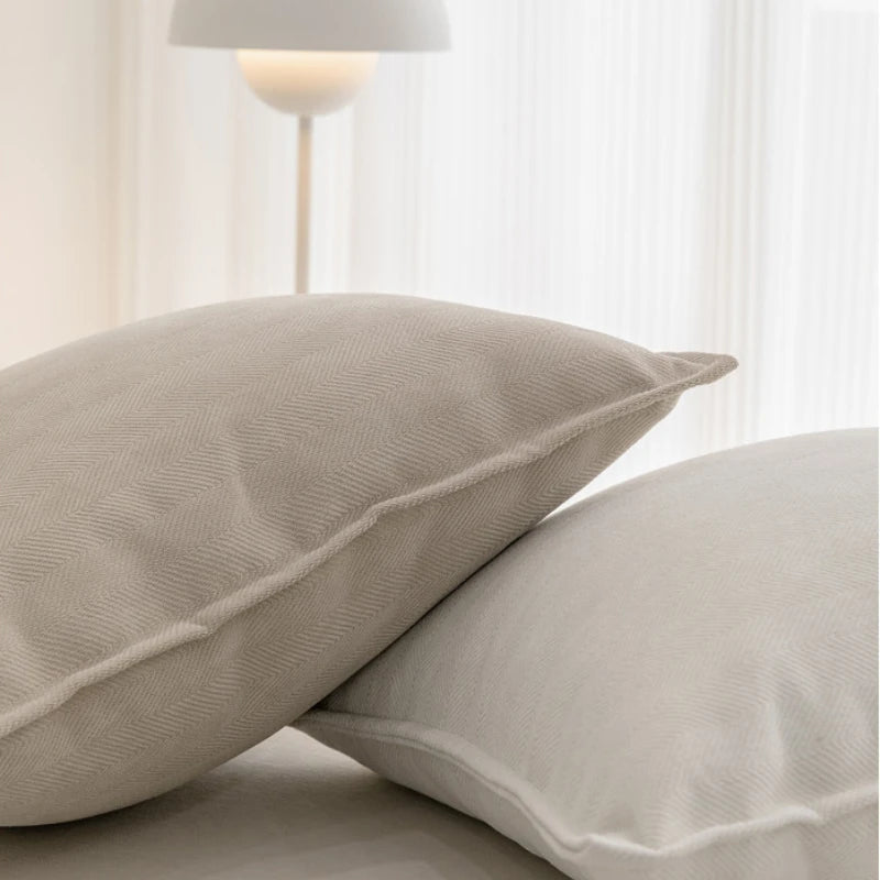 Alden Thickened Solid Cushion Cover - Milk Tea Ash