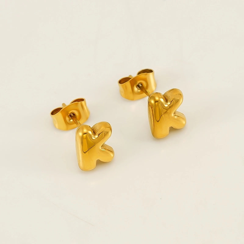 1 Piece Minimalist Classic Style Letter Plating 304 Stainless Steel 18K Gold Plated Ear Studs