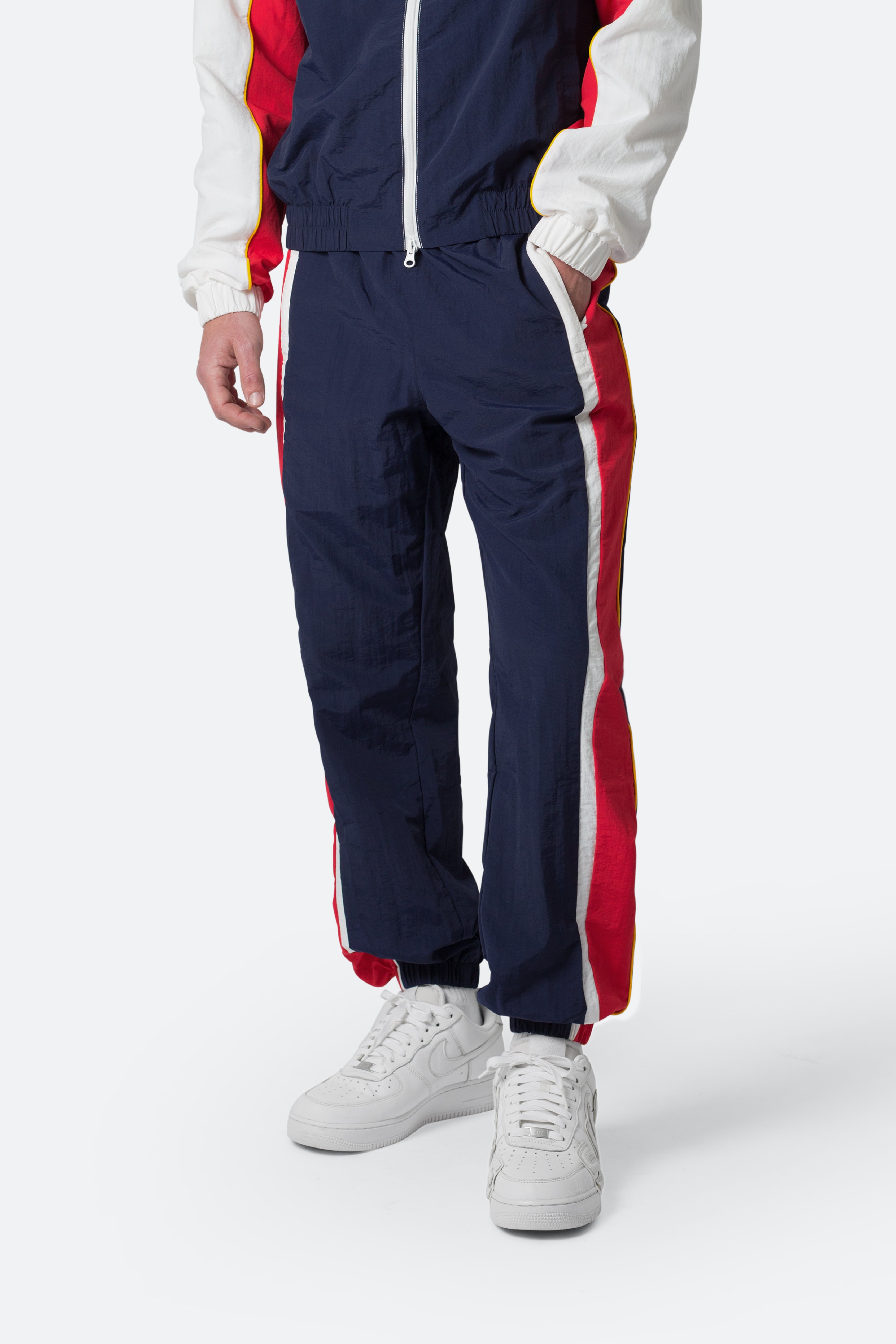 Nylon Track Pants - Red/White/Blue