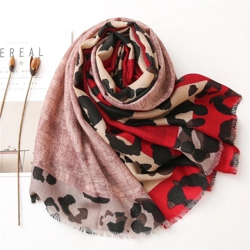 Coffee Color Classic Leopard Scarf