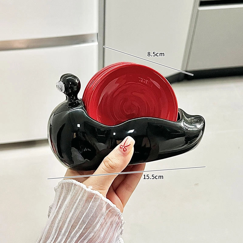Light Luxury Ceramic Snail Bone Dish Suit Household High-looking Small Dish Living Room Coffee Table Decorative Fruit Plate