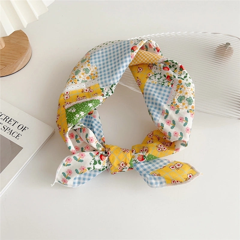 Women's Minimalist Flower Cotton And Linen Printing Scarf