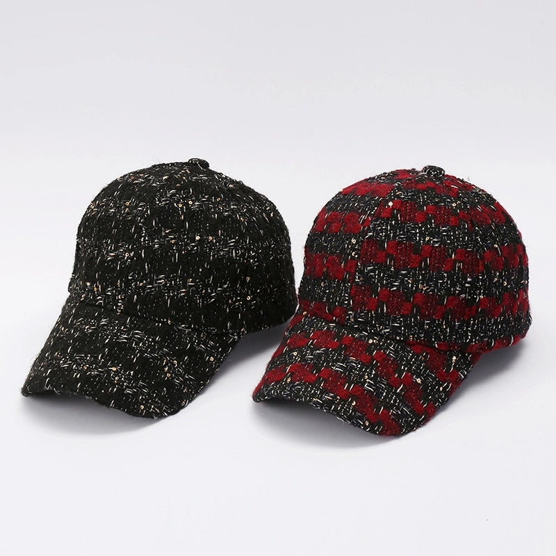 Unisex Retro Minimalist Stripe Plaid Curved Eaves Baseball Cap