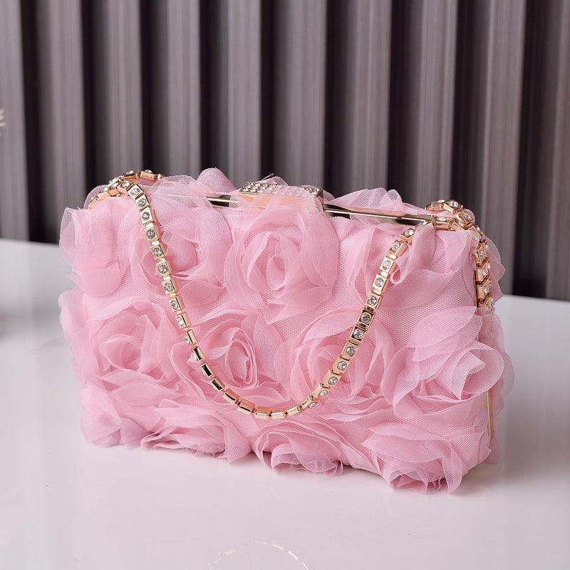 Chiffon Flower Polyester Evening Clutch