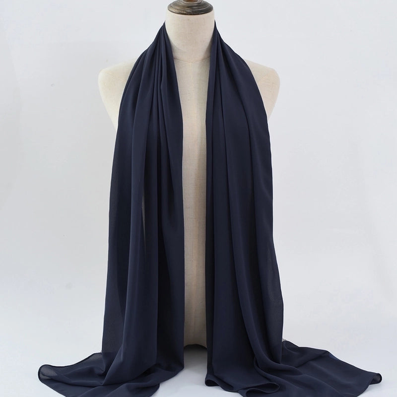 Women's Minimalist Classic Style Solid Color Satin Silk Scarf