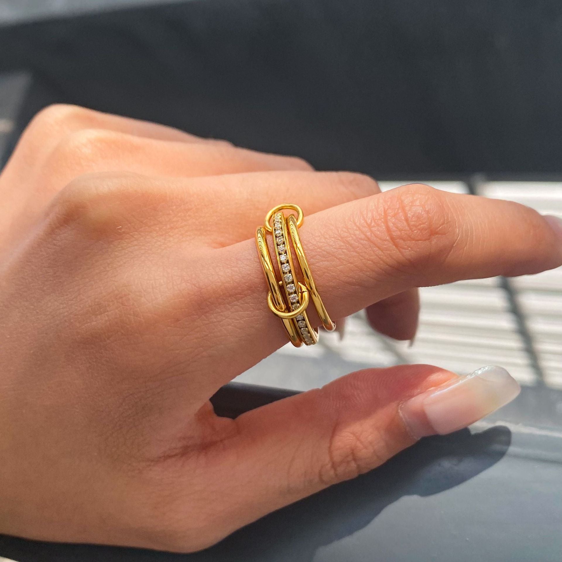 Titanium Steel Ring Multi-Layer Stacking Ring Stainless Steel Niche Jewelry Ring
