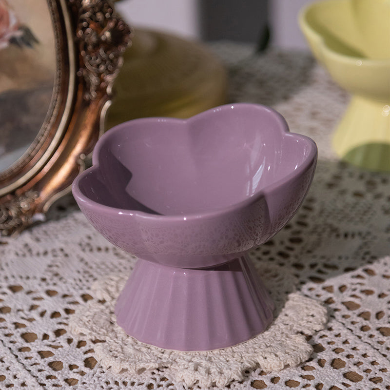 Flower and Shell Cat Bowl