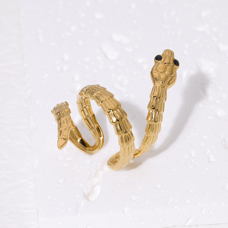 Open Ring Snake Animal Chinese Zodiac Stainless Steel Electroplating Rings