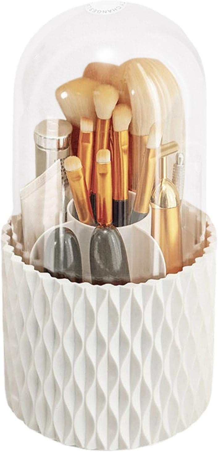 Makeup Brush Holder. Rotating Waterproof Brush Holder Cosmetic Storage Box