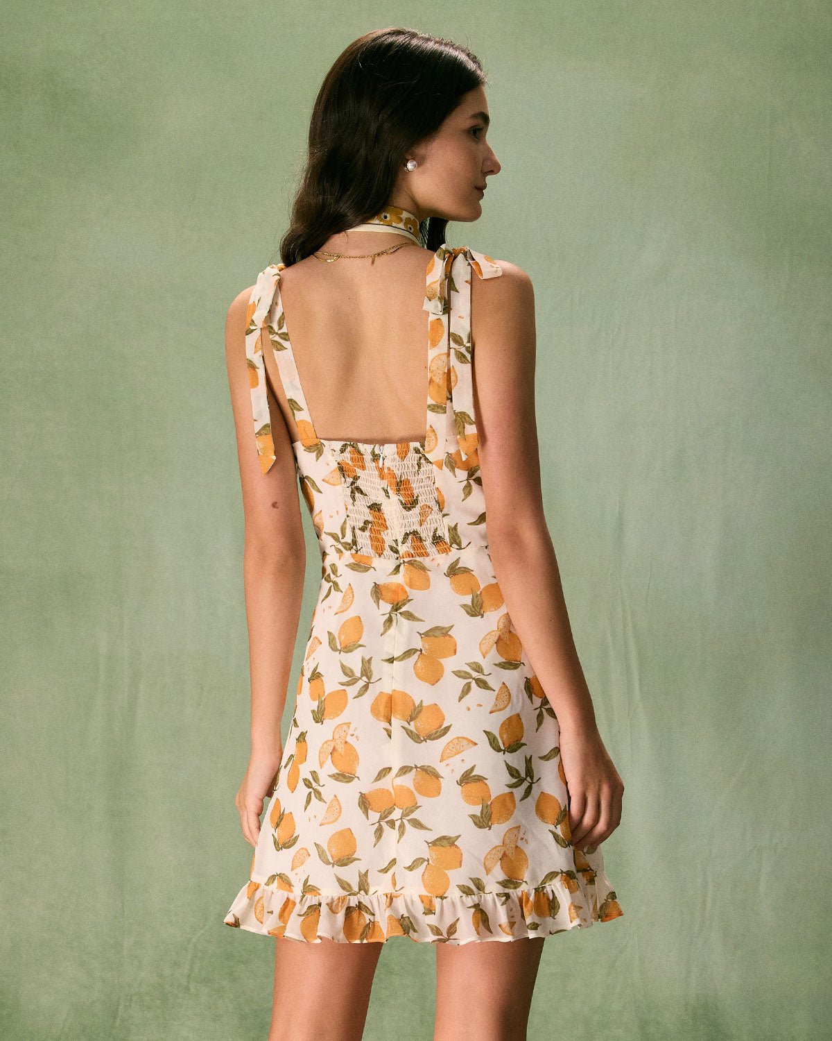 The Yellow Sweetheart Neck Lemon Mini Dress