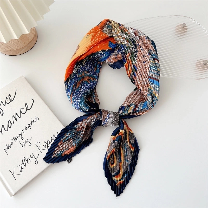 Women's Cartoon Style Minimalist Color Block Polyester Printing Silk Scarf