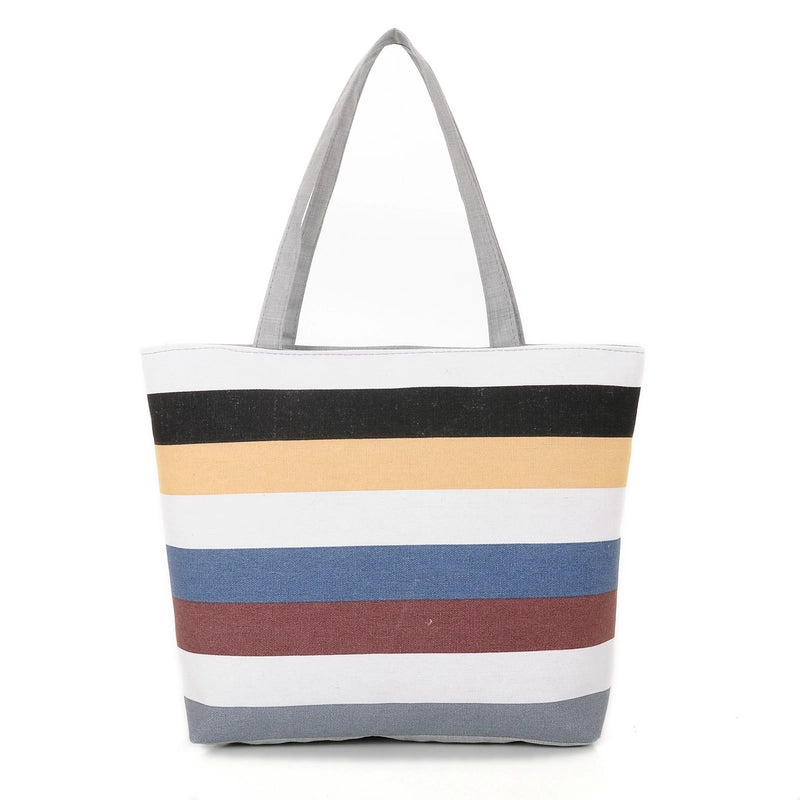 500 Pieces Women's Medium Canvas Rainbow Basic Classic Style Zipper Canvas Bag