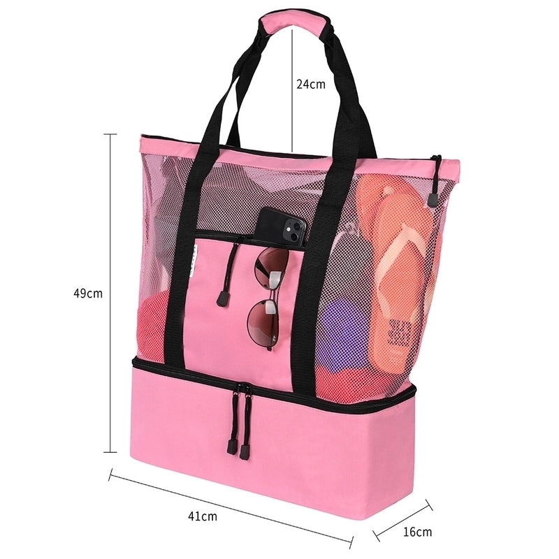 Unisex Basic Classic Style Solid Color Polyester Net Travel Bags
