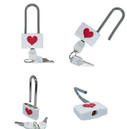 1Pc Suitcase Locker Travel Anti-Theft Padlock. Long Handle Love Lock