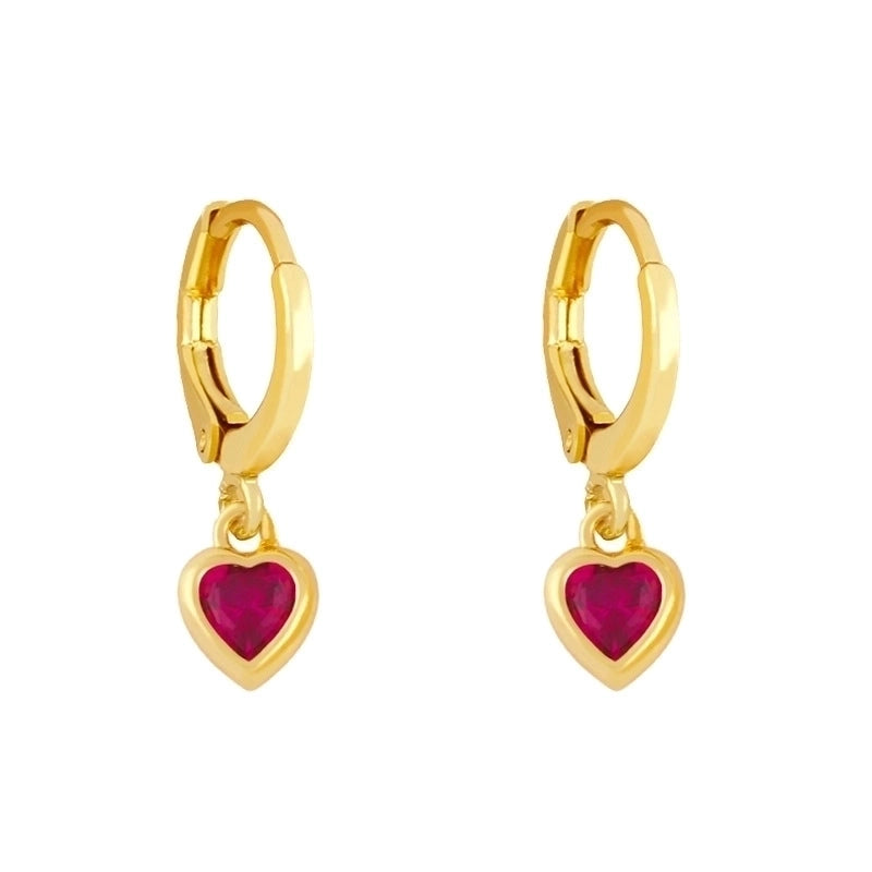 Fashion Heart Copper Artificial Gemstones Copper Earrings