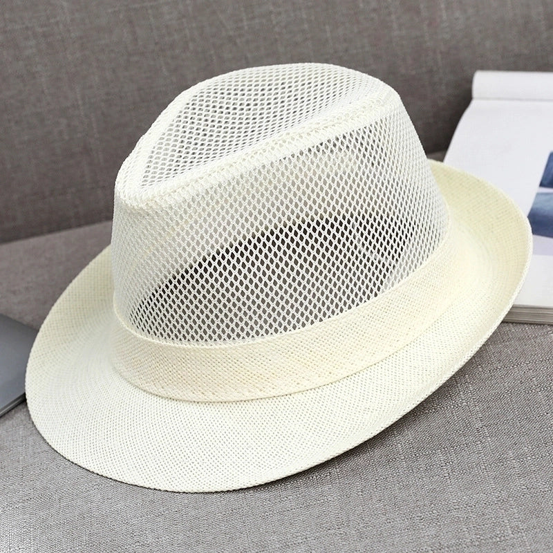 Men's Minimalist Solid Color Crimping Fedora Hat