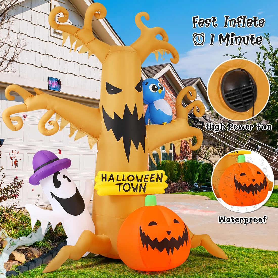 GOOSH 8 FT Halloween Inflatables Dead Tree