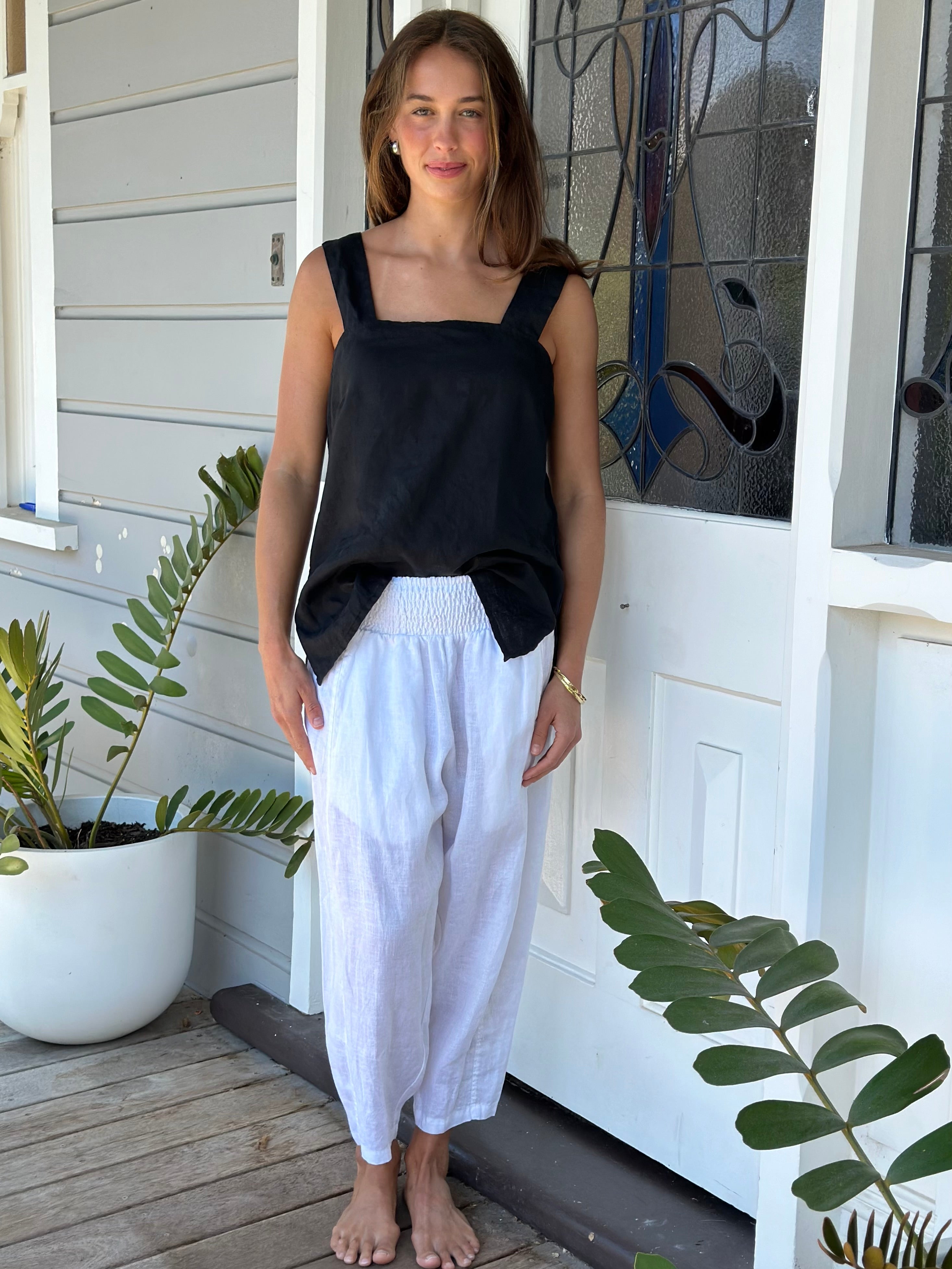 frankie pants-white linen