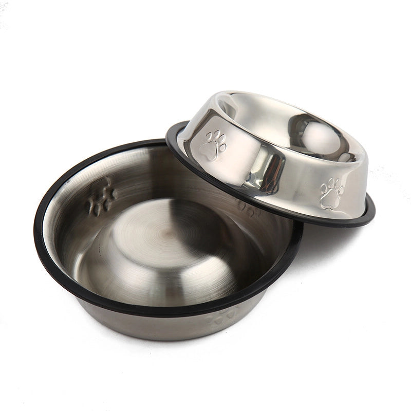 New Anti-tip Stainless Steel Cat Food Bowl Base Pet Bowl Creative Rust-proof Dog Food Utensils Cat Feeding