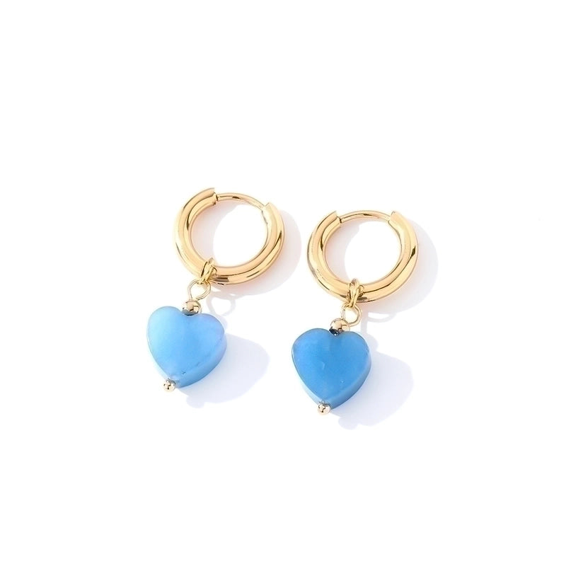 1 Pair Casual Sweet Minimalist Heart Shape Plating 304 Stainless Steel Gold Plated Drop Earrings
