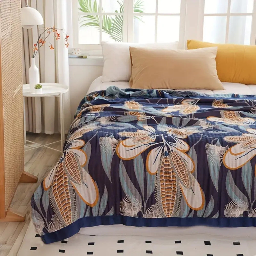 Tropical Jacquard Blanket Throw