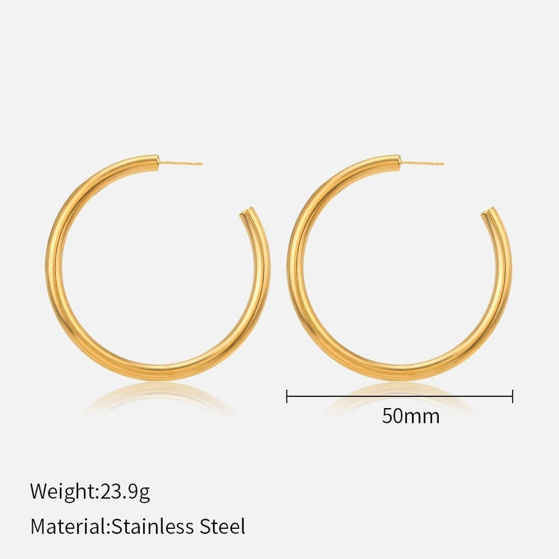 1 Pair Minimalist Solid Color Plating 304 Stainless Steel Stainless Steel Earrings