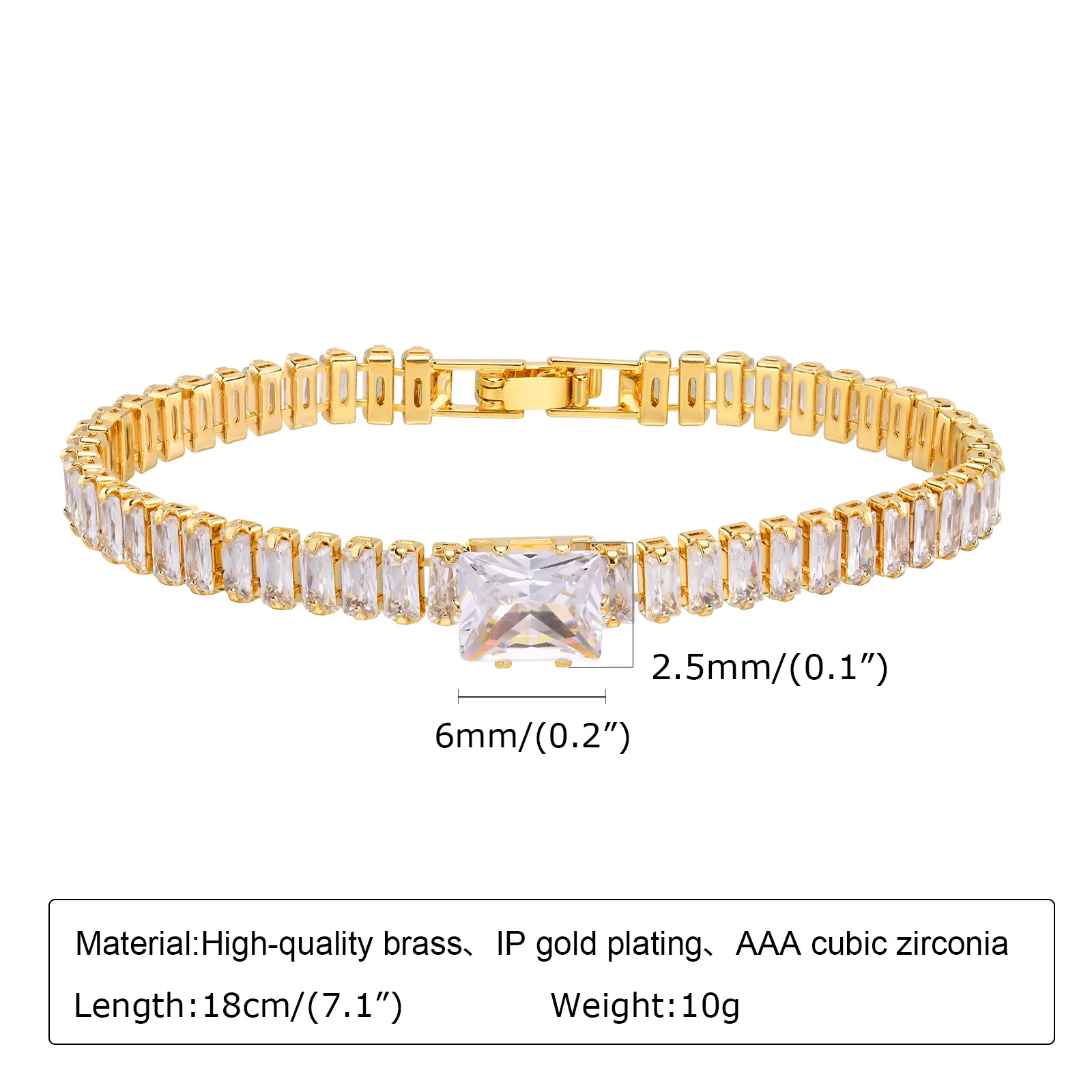 Dainty Tennis Chain Bracelets for Women Girls. Gold Color Metal Chic Charm Cuff Bracelet Bling Cubic Zirconia Jewelry