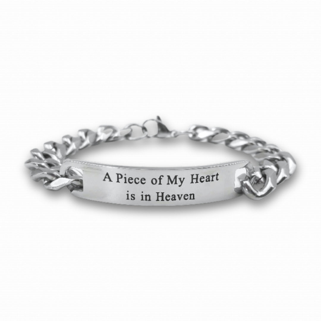 Men's Stainless Steel Piece of my Heart Bracelet