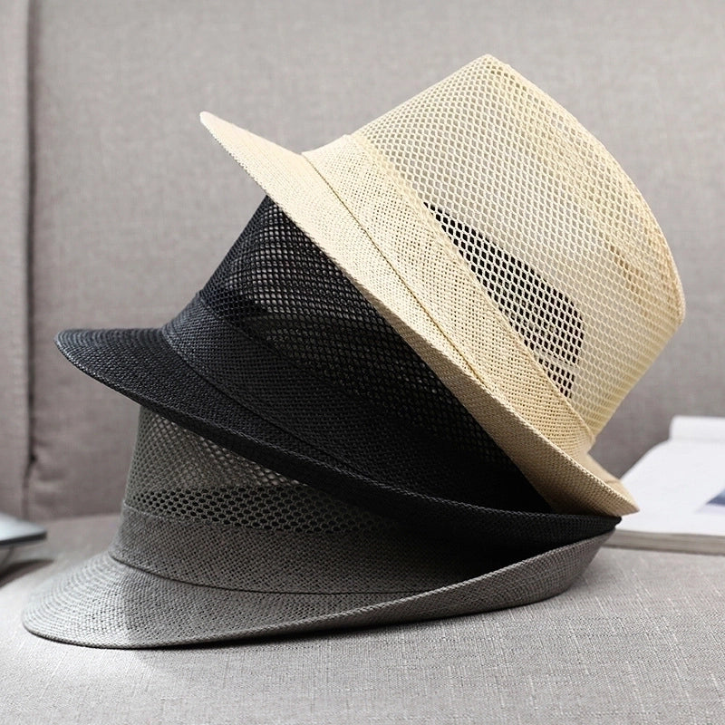 Men's Minimalist Solid Color Crimping Fedora Hat