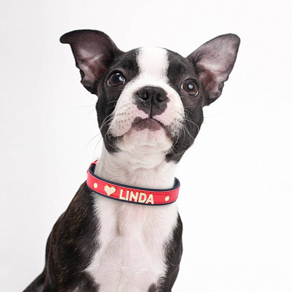 Personalized Rhinestone Dog Cat Collar