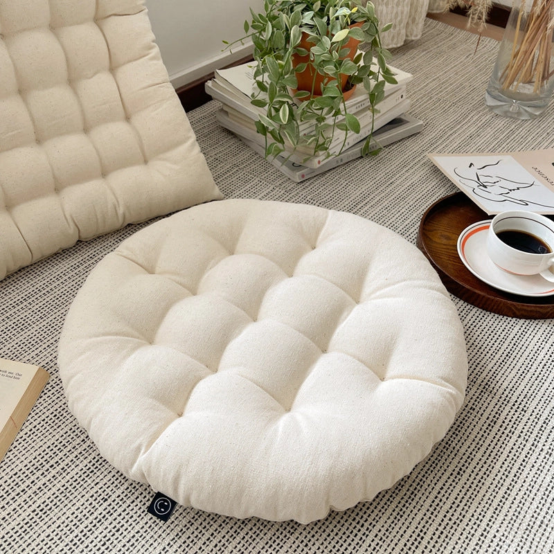Elegant Minimalist Solid Color Cotton Blend Seat Cushion