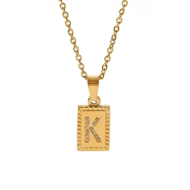 304 Stainless Steel Sweet Polishing Plating Inlay Letter Diamond Necklace