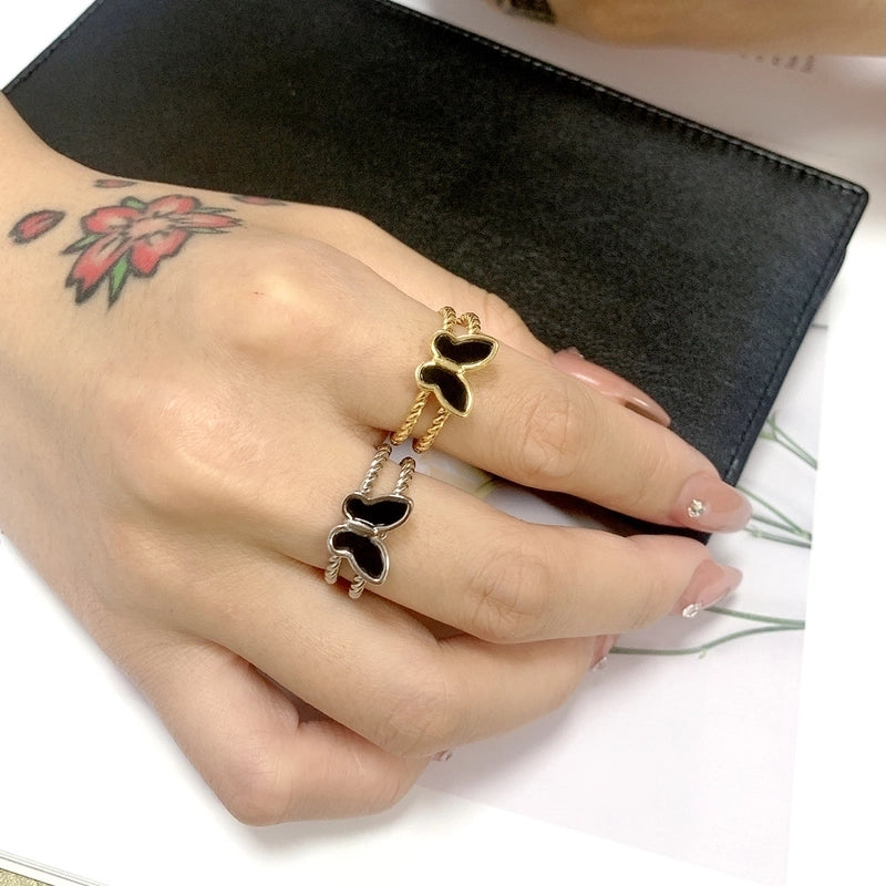 Vintage Style Classic Style Geometric Heart Shape Butterfly Titanium Steel Plating Rings