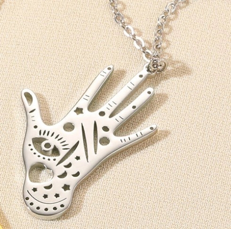 Minimalist Devil's Eye Heart Shape Butterfly Stainless Steel Plating Hollow Out Pendant Necklace