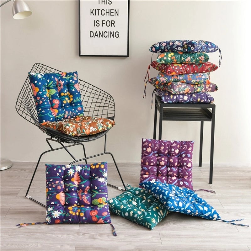 Printed Cushion Thickened Chair Cushion Office Sedentary Seat Cushion Dining Chair Cushion Student Chair Cushion