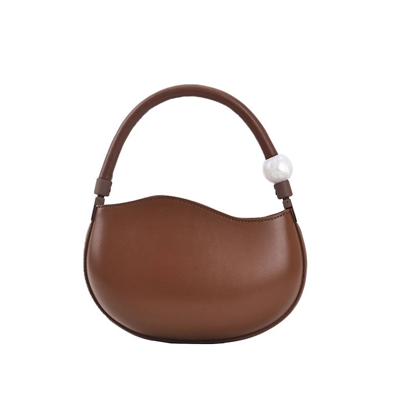 Unisex Medium Pu Leather Solid Color Vintage Style Streetwear Dumpling Shape Zipper Crossbody Bag