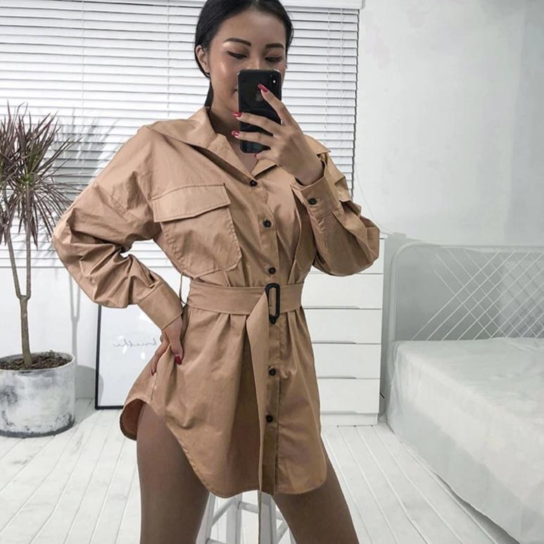 Oversized Cargo Shirt Dress