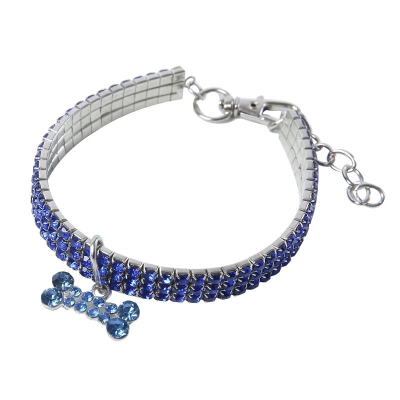 Rhinestone Solid Color Unforgettable Diamond Pet Collar 1 Piece