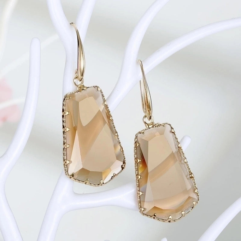 6 Pieces Retro Ethnic Style Heart Inlay Alloy Artificial Gemstones Earrings