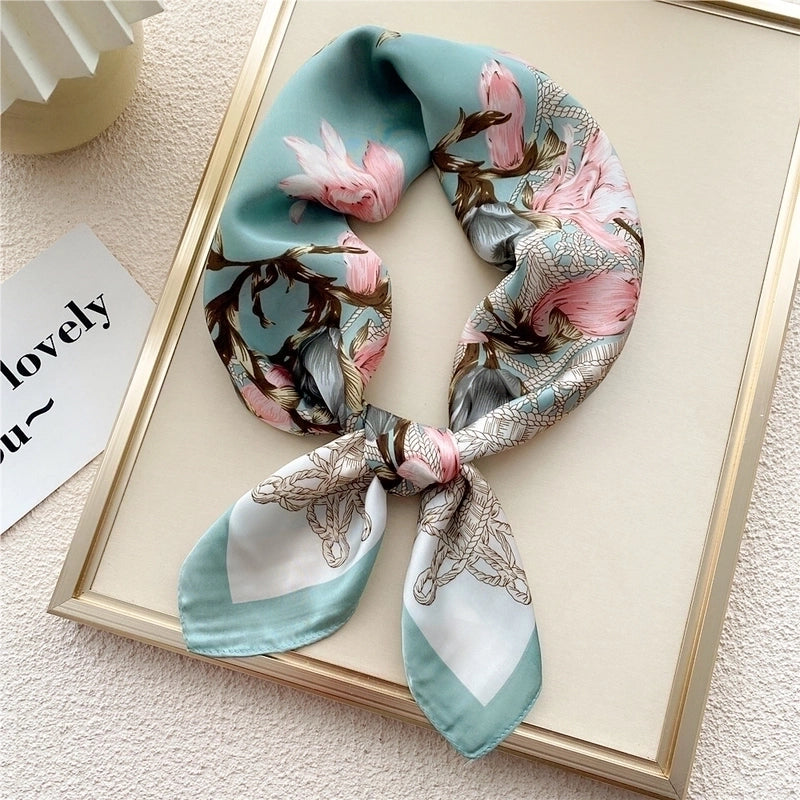 Women's Elegant Sweet Geometric Polyester Printing Silk Scarf