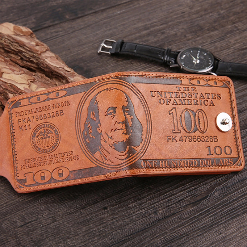 New Pressure Change Short Retro Magnetic Buckle Dollar Pattern Men's Wallet