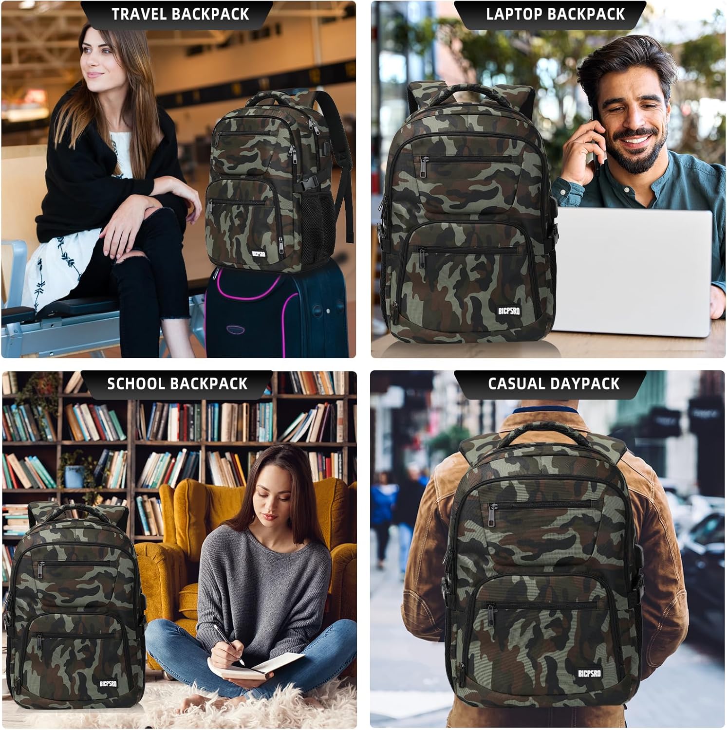 Black backpack for school, School Backpack for boys teens, Backpacks for men, College high middle school bookbag Fits15.6 Inch Laptop with USB Charging Port, Boys backpack, Book bag